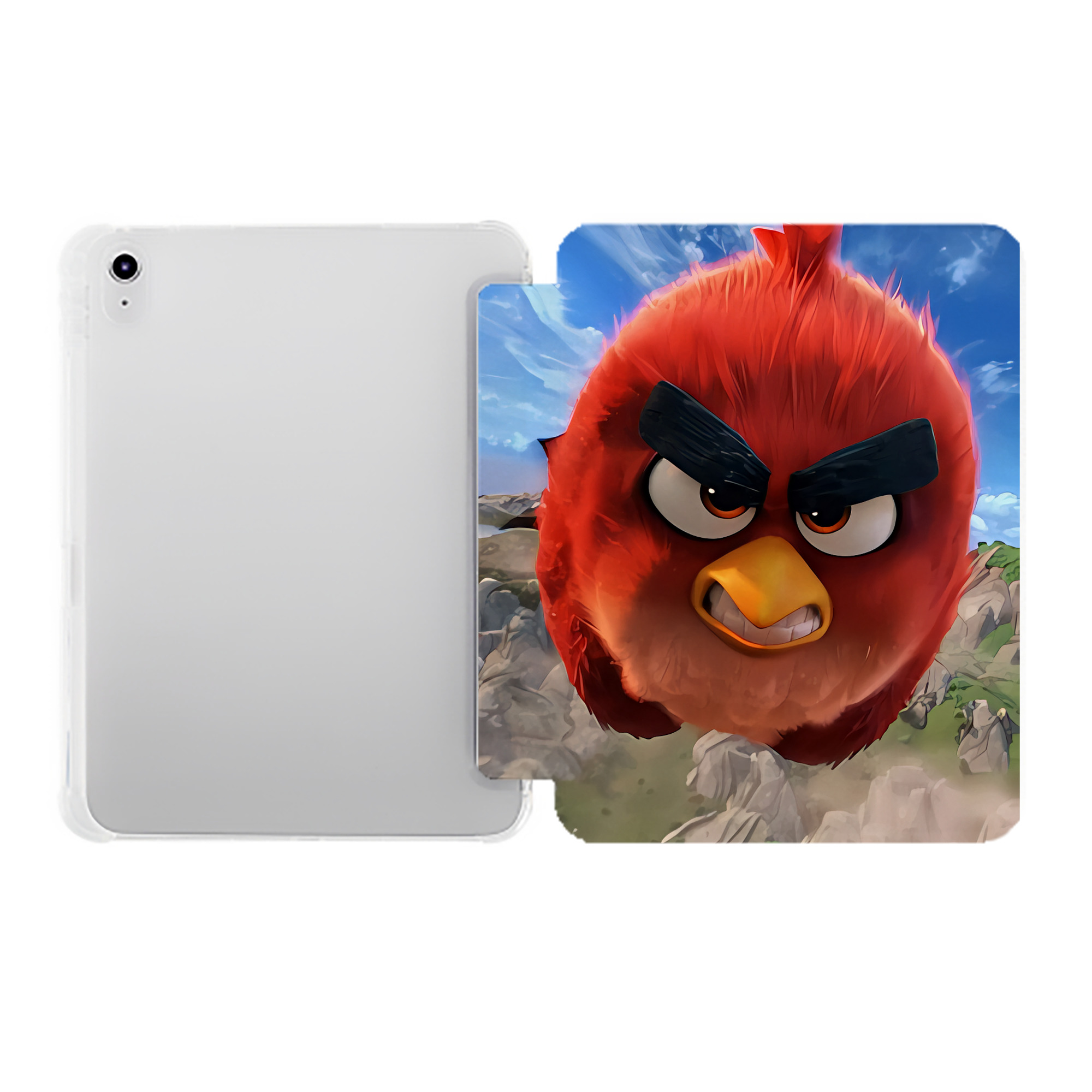 （画像用） Angry Birds アングリーバード IPad ケース ペン収納付き 三つ折りスタンド PUレザー×シリコン 対応機種9.5/10.5/10.9インチ